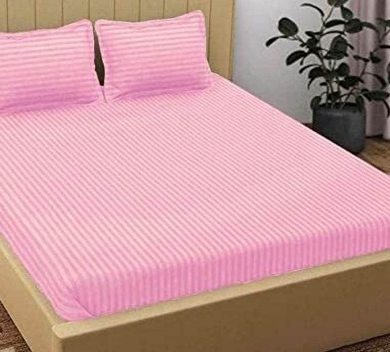 harbell home 300 TC Cotton Double Striped Flat Bedsheet-picture-39