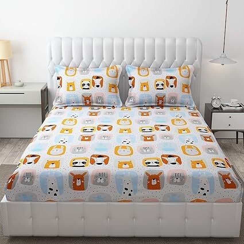 blenzza deco 180 TC Polycotton Double Printed Flat Bedsheet-picture-36