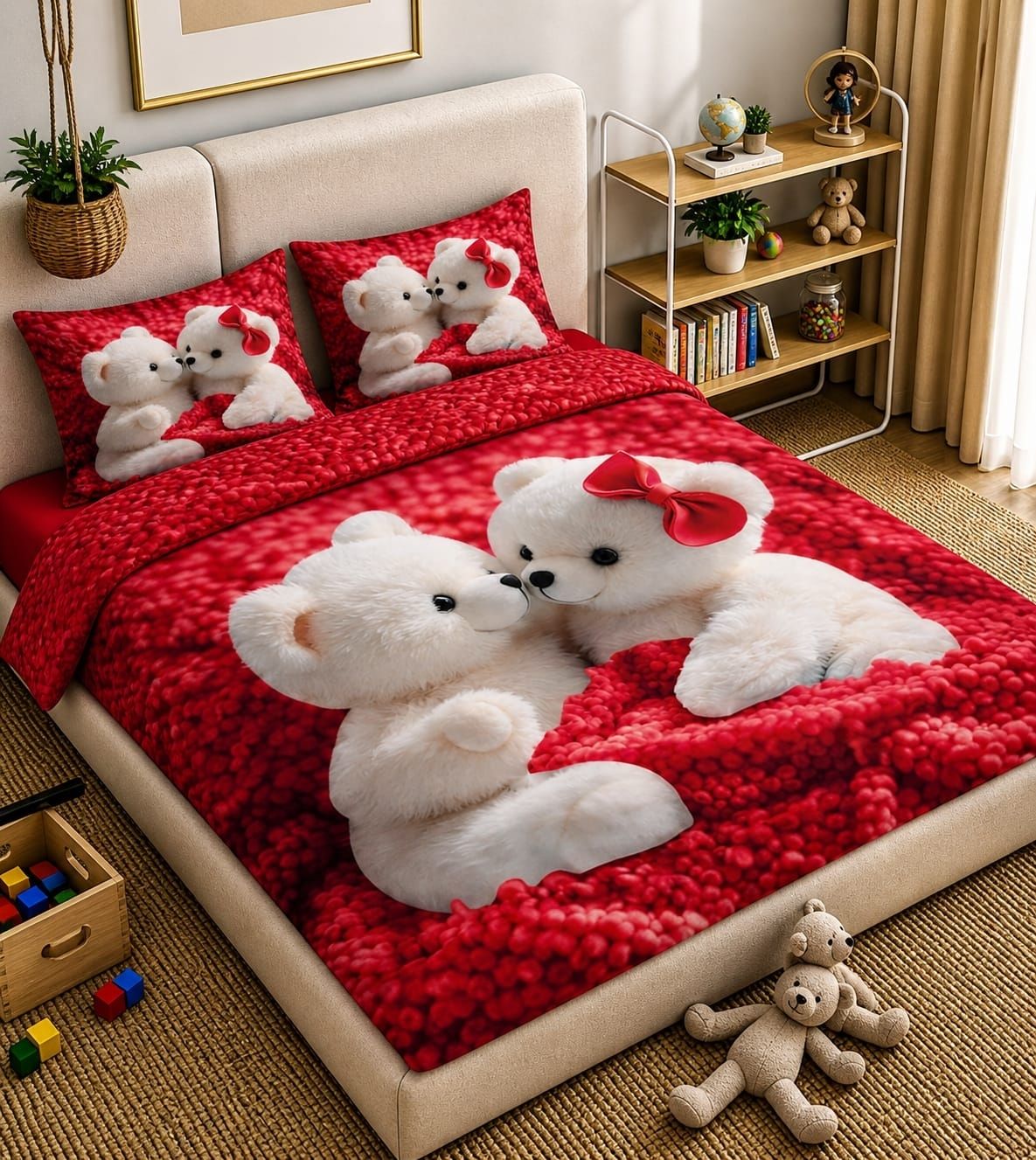 Polyester, Polycotton, Cotton, Cotton Blend King, Queen Flat 370 TC Animal 1 Summer Bedsheet with 2 Pillow Covers-image-24
