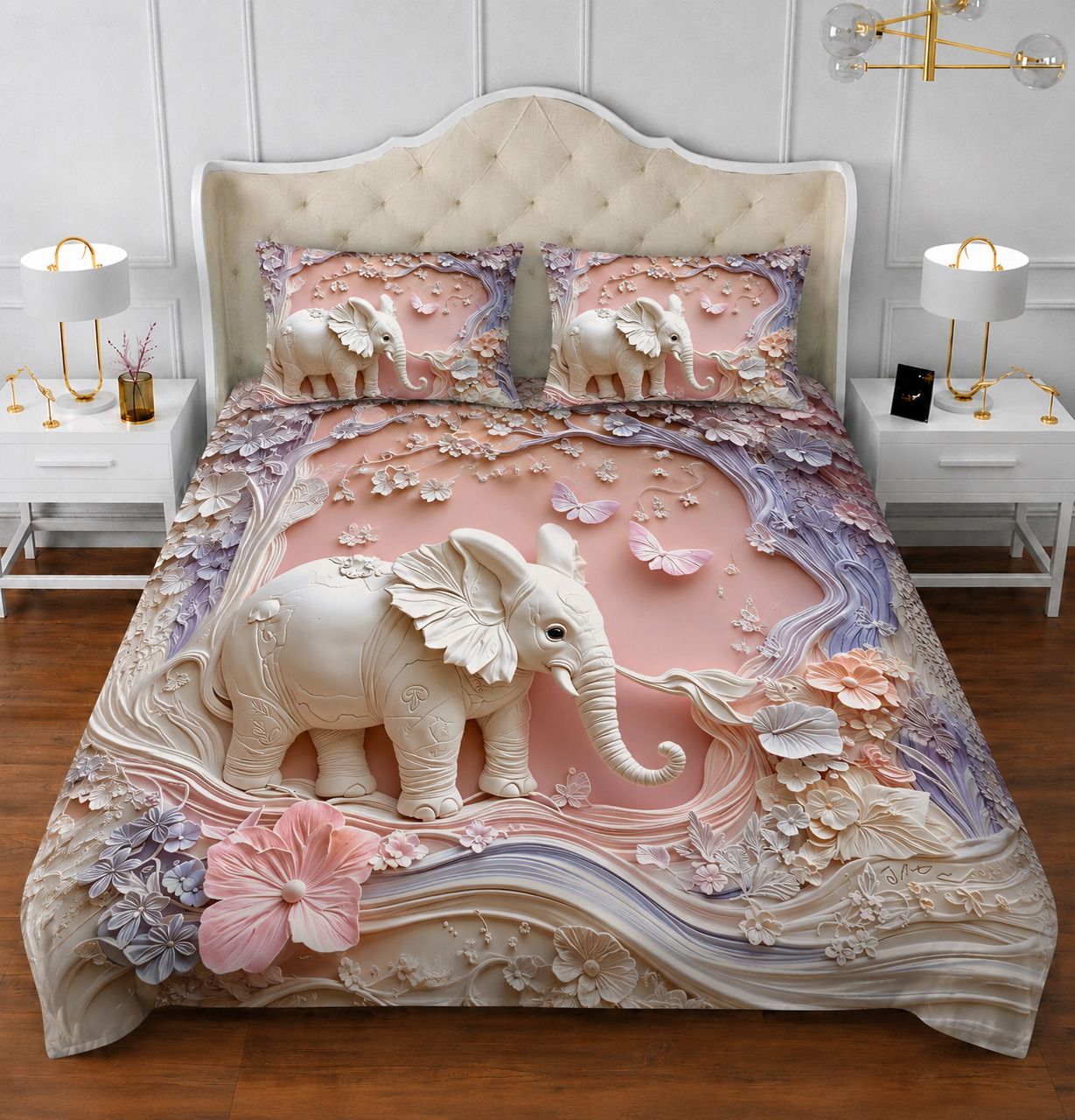 Cotton Double Flat 350 TC Printed 1 Summer Bedsheet with 2 Pillow Covers-image-22