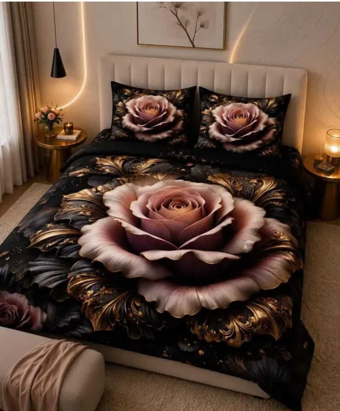 sanchi impex Cotton Blend King Flat 300 TC 7D Digital 1 Summer Bedsheet with 2 Pillow Covers-picture-28
