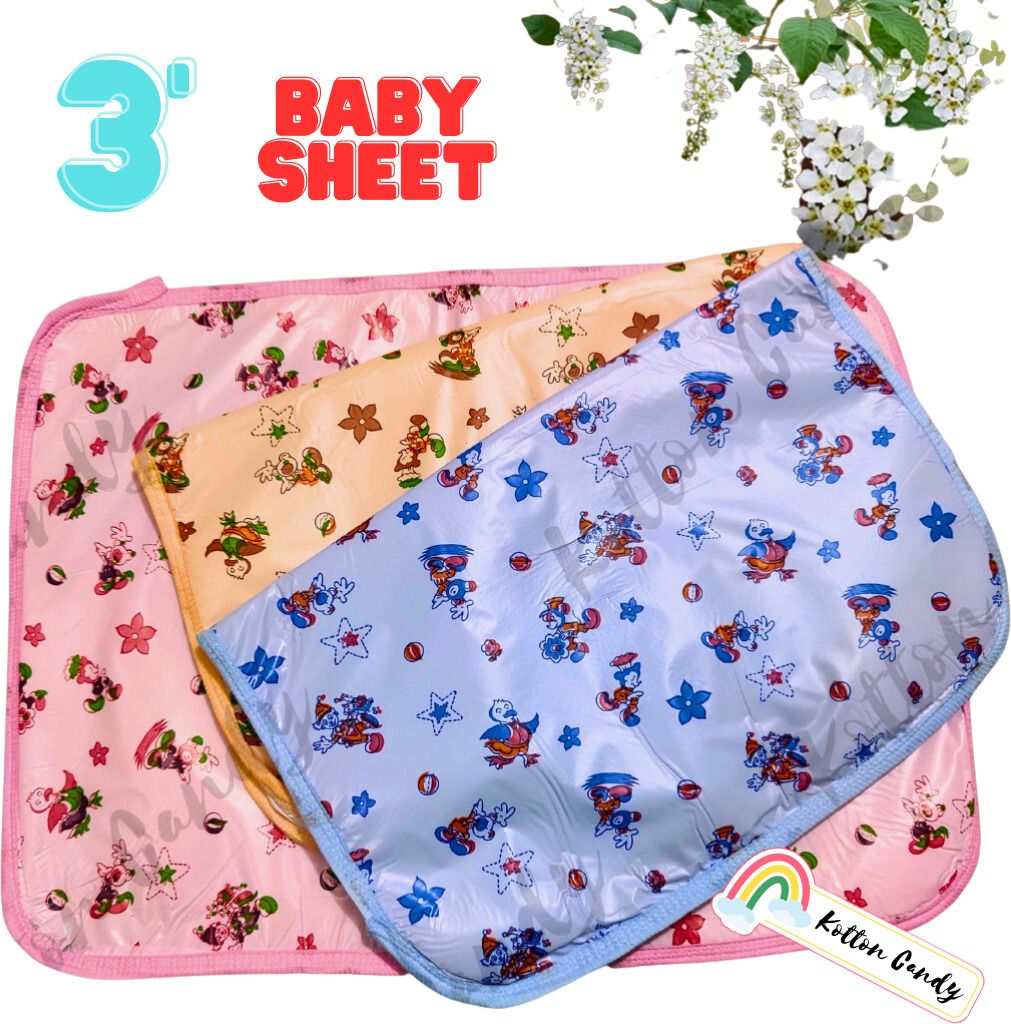 100 TC PVC Crib Cartoon Flat Bedsheet