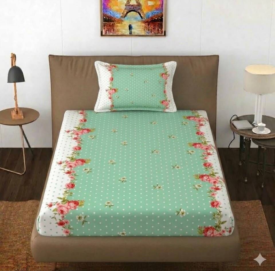Polycotton Single Flat 240 TC Floral 1 Summer Bedsheet-image-37
