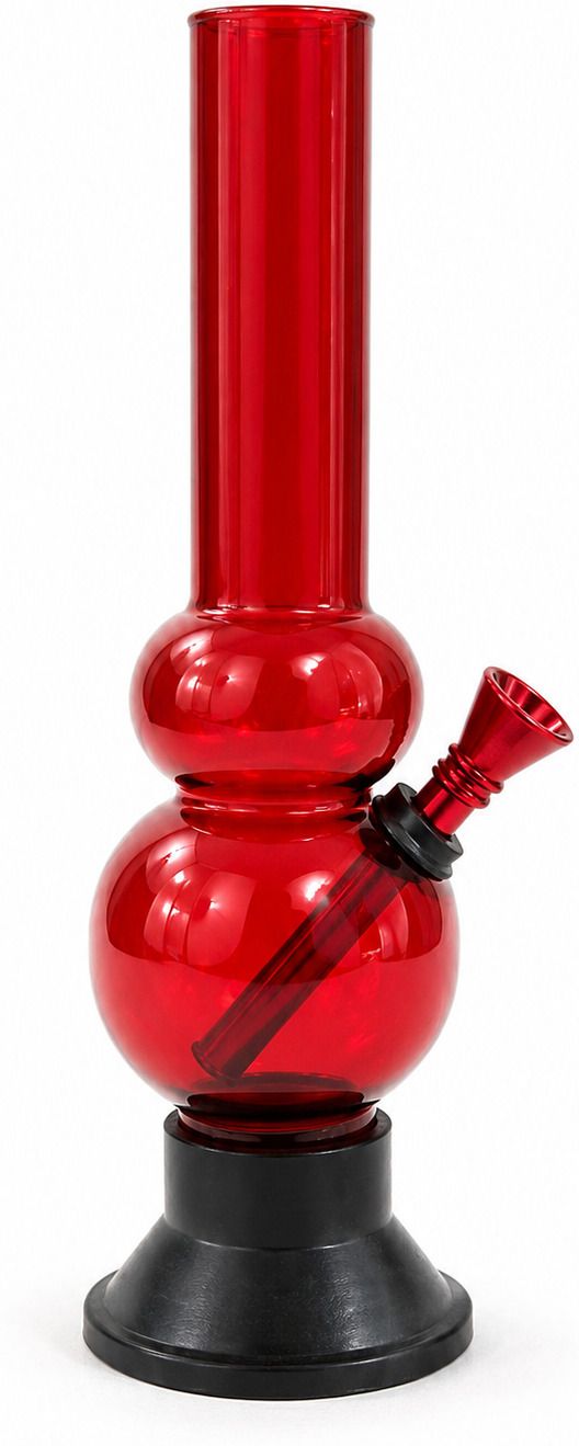 8 Inch Decorative Double Bowl Acrylic Red Smoking Water Pipe Beer Bong Funnel-image-22