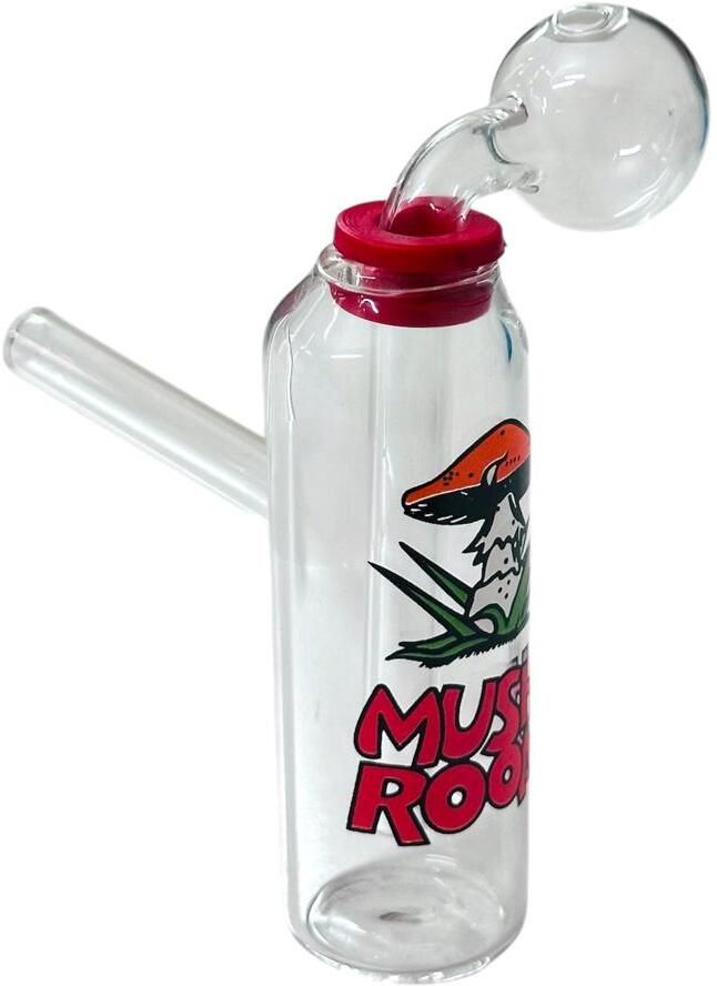 5 Inch Mini Burner Mushroom Logo Clear Glass Decor Pipe Beer Bong Funnel-image-28