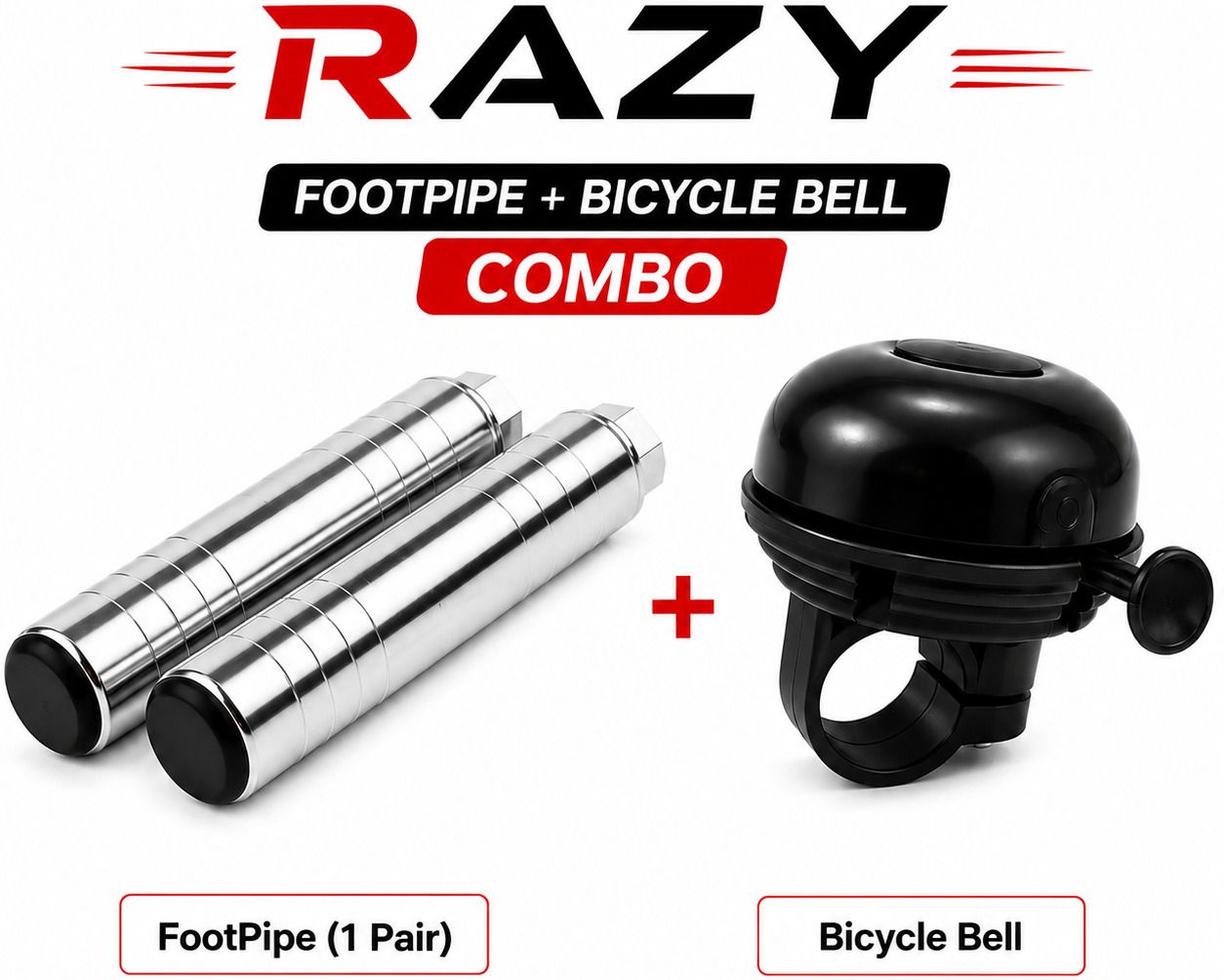 razy Bicycle Foot Pipe & Bell Combo Pack Bell-picture-8