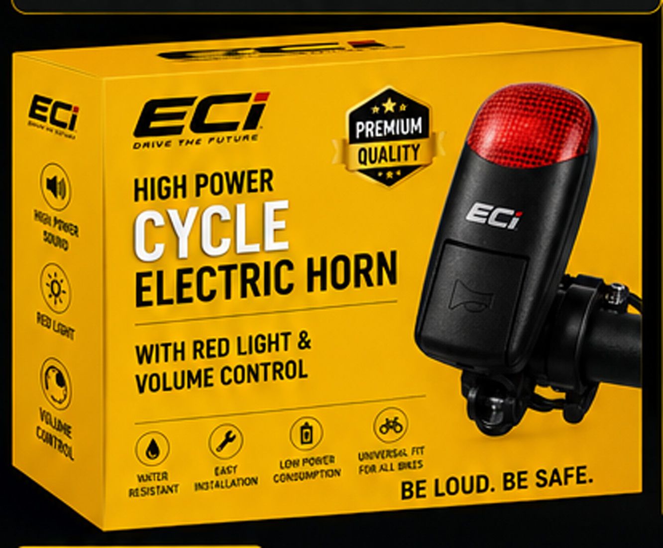 eci High Power Cycle Electric Horn with Red Light & Volume Control Bell-picture-3