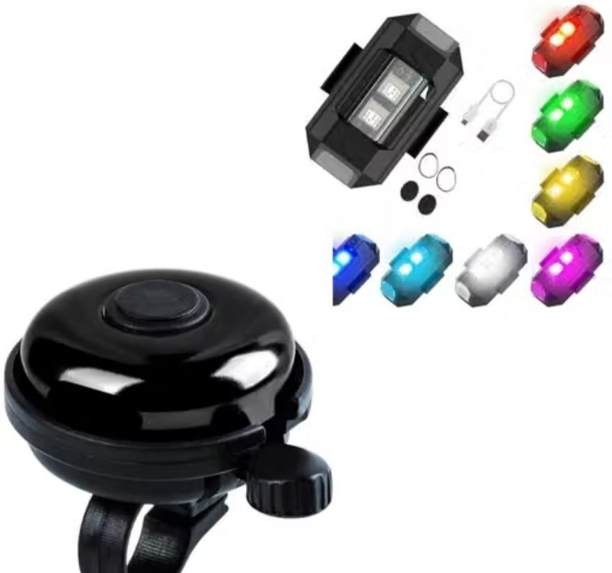 shivaa Combo of Helmet Light and black bell for cycle Bell-picture-17