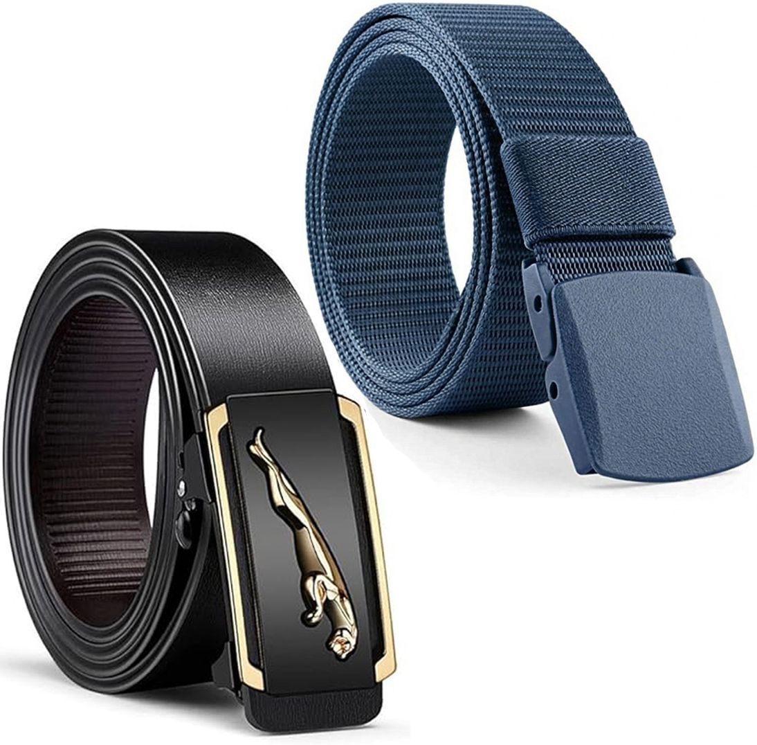 elligator Men Black, Blue Artificial Leather, Nylon Belt-picture-12