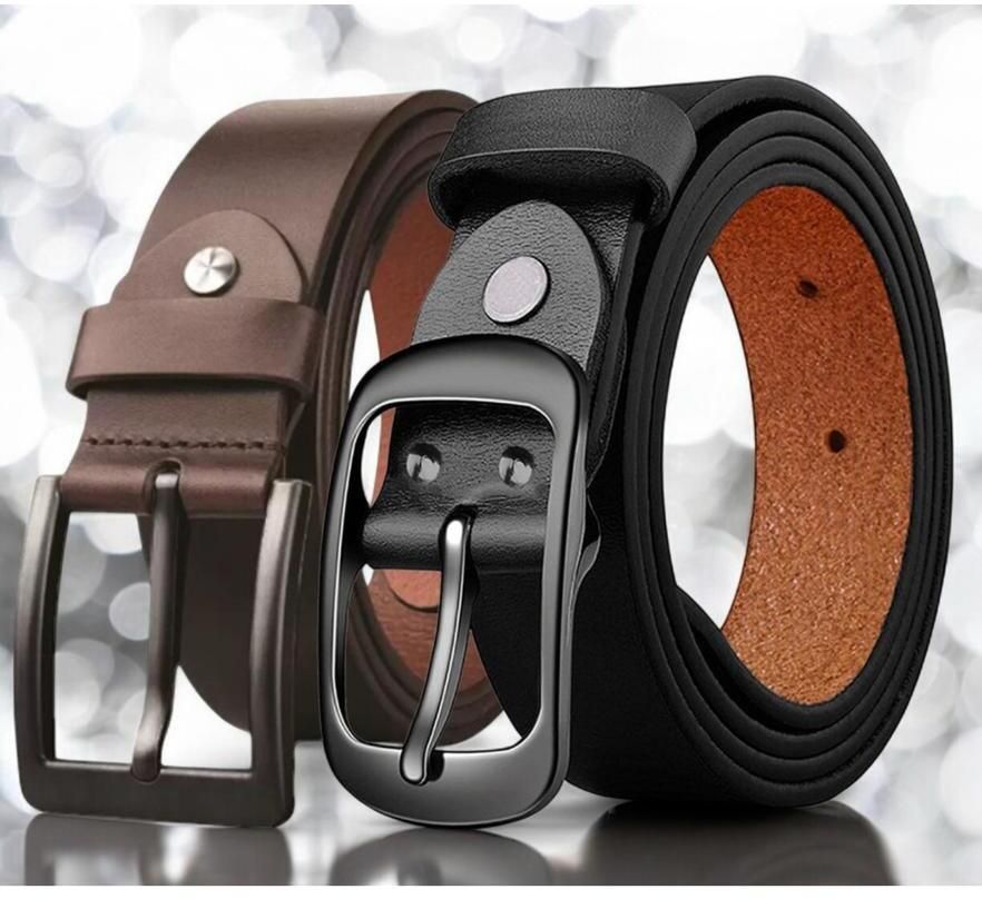 killer Men Casual, Formal, Evening, Party Brown, Black Genuine Leather Belt-picture-12