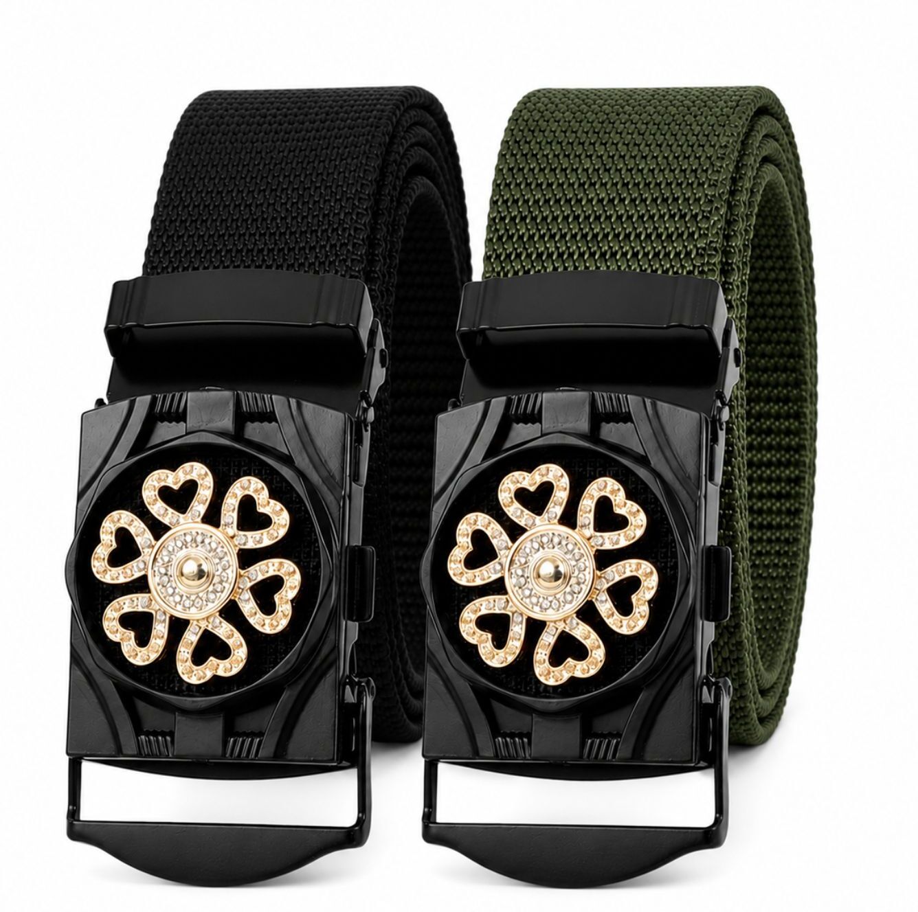 vildth Men Casual Black, Green Nylon Belt-picture-13