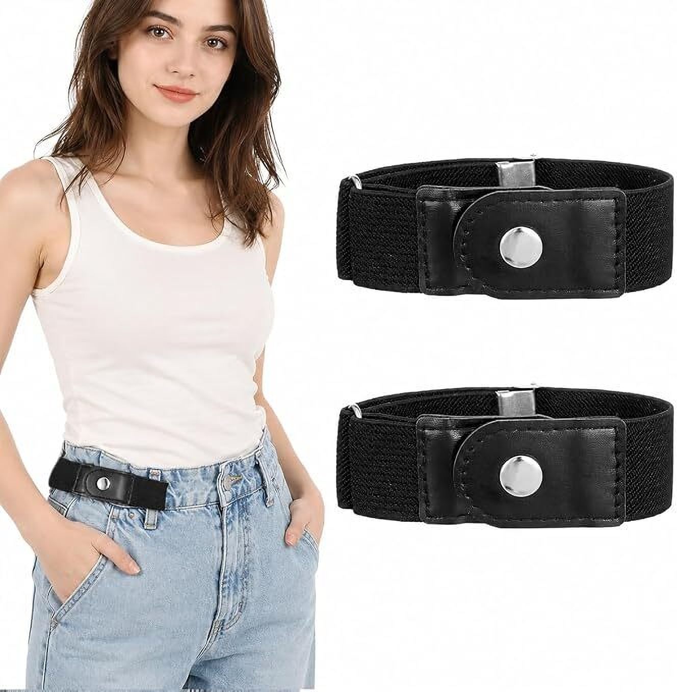 Women Casual Black Fabric Belt-image-48