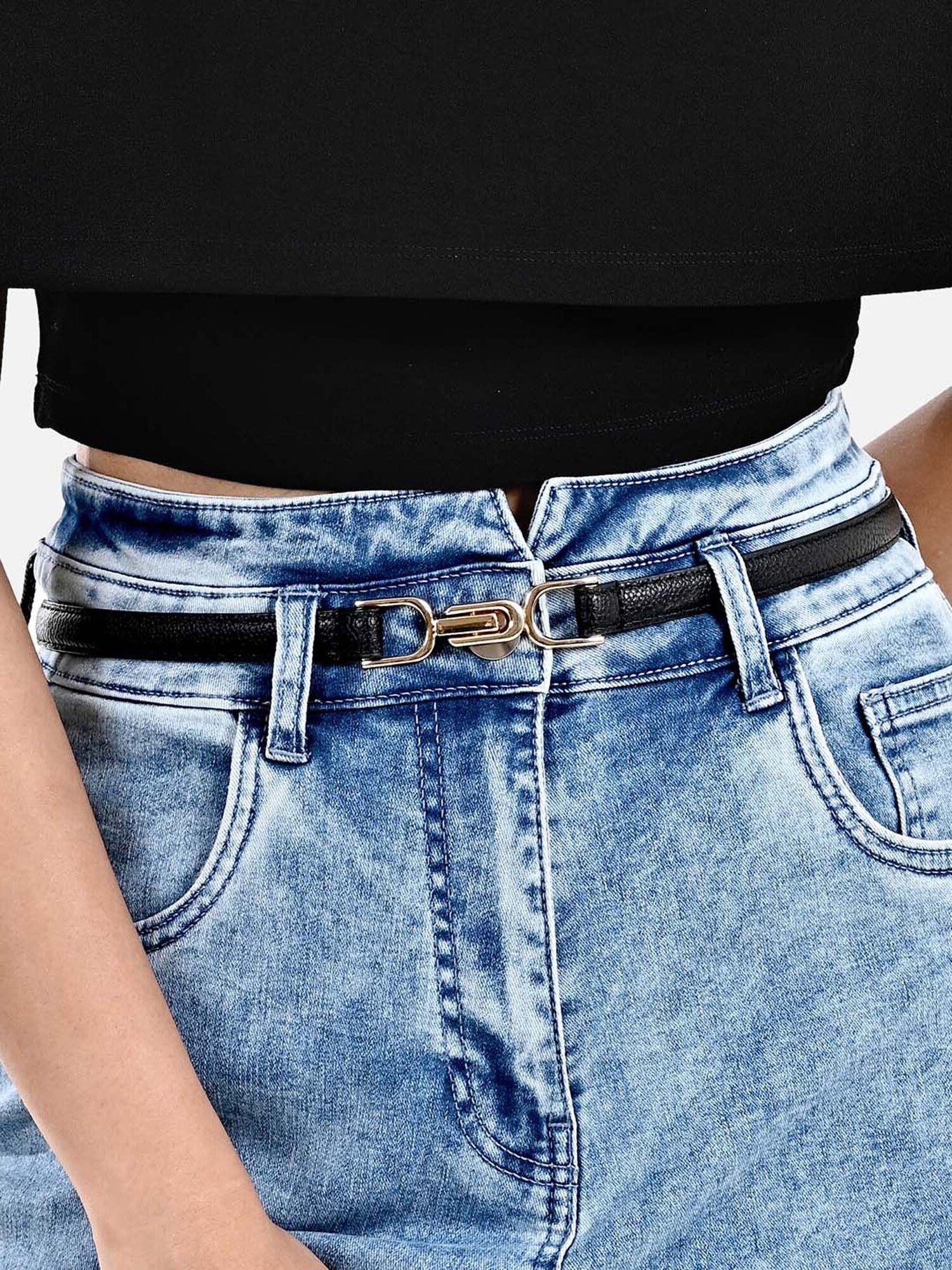 kazo Women Casual Black Synthetic Belt-picture-13