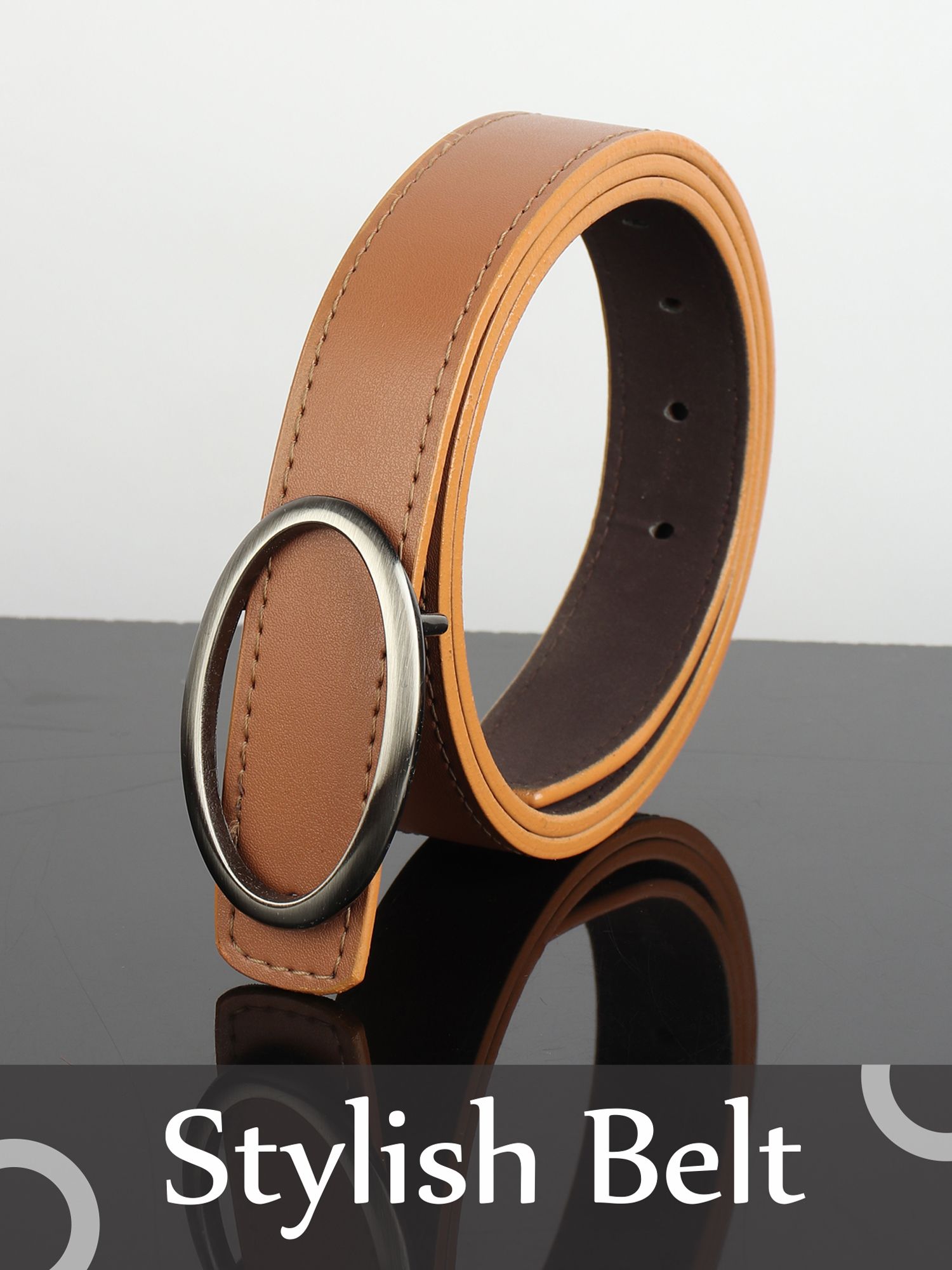 dressberry Women Casual Tan Artificial Leather Belt-picture-17
