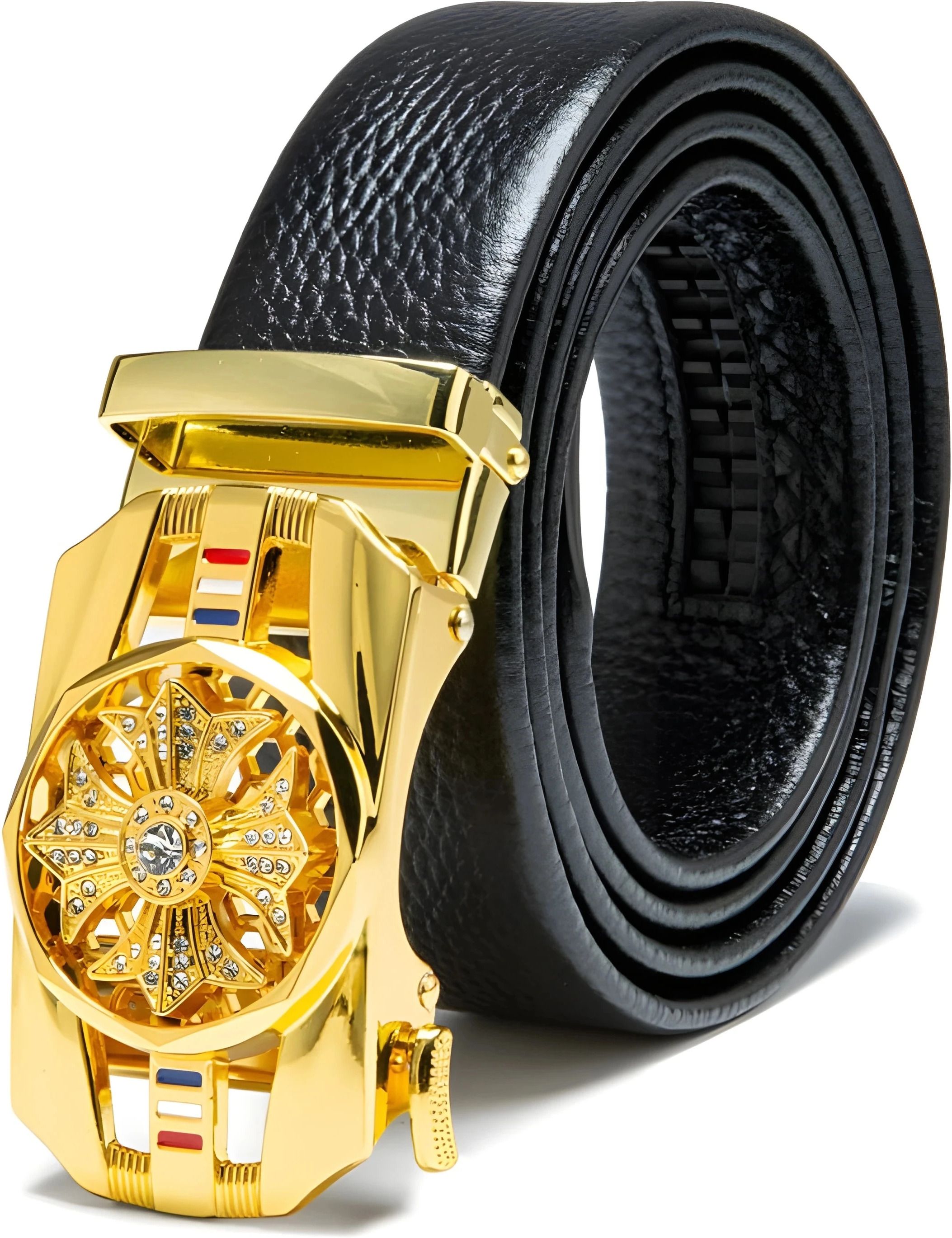 Men Black Artificial Leather Belt