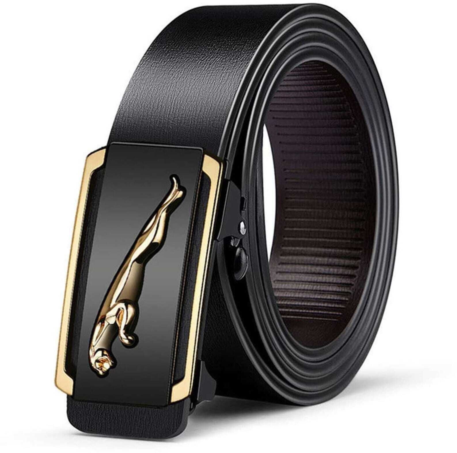 Men Black Artificial Leather Belt