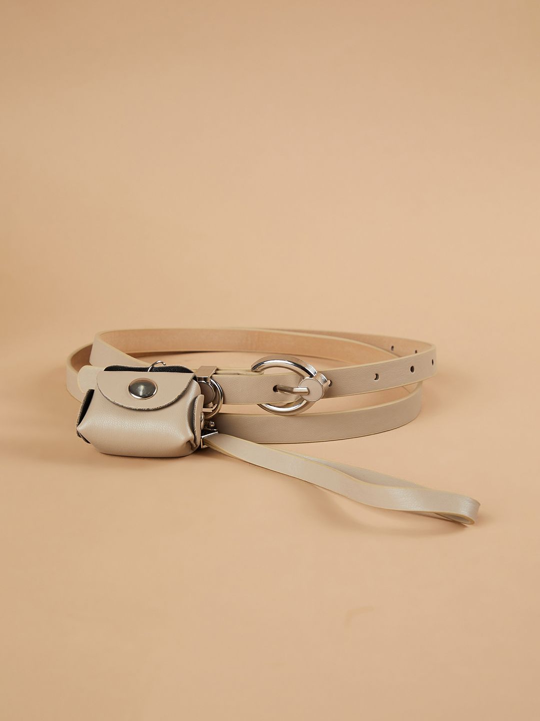 ginger by lifestyle Women Beige Genuine Leather Belt-picture-13