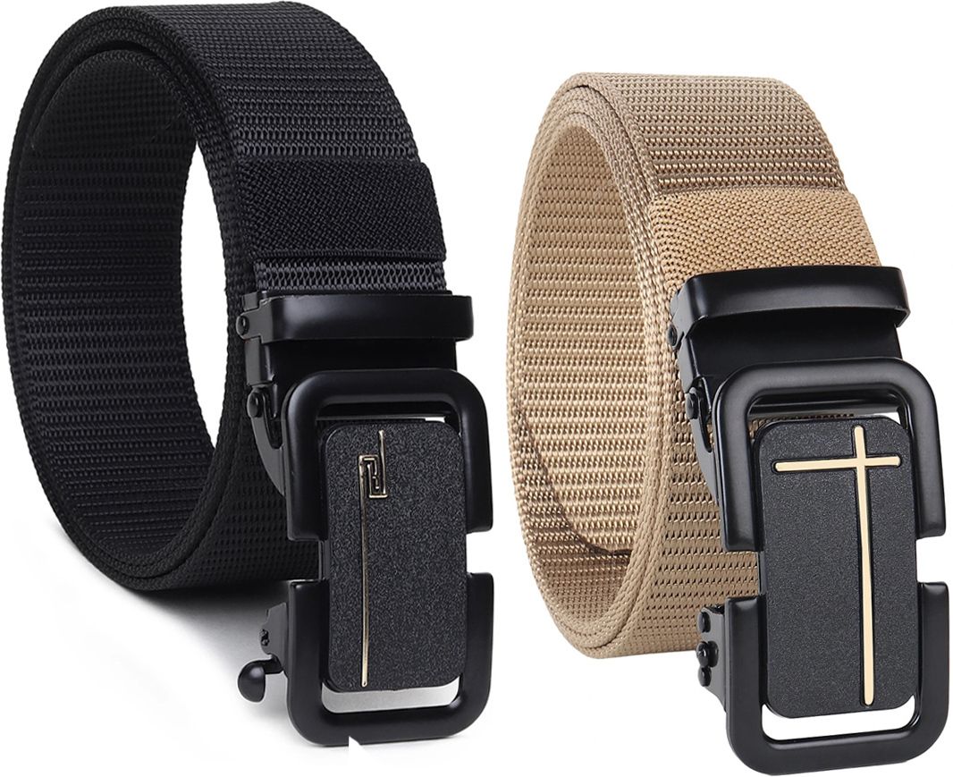 elligator Men Casual, Evening, Formal, Party Black, Beige Nylon, Nylon Belt-picture-11