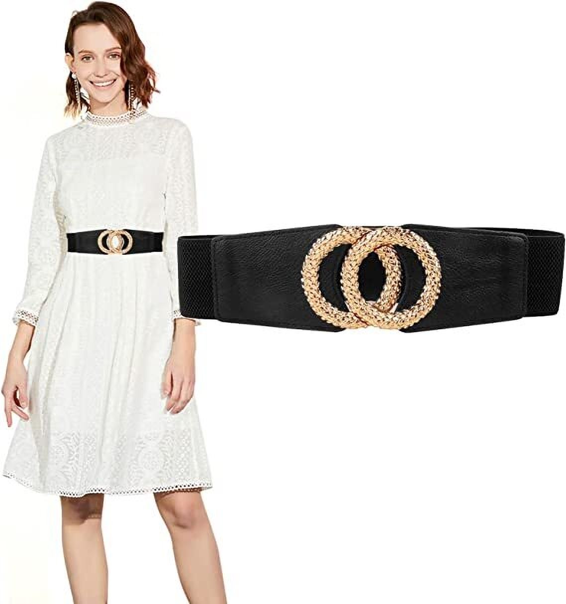 Women Black Metal Belt