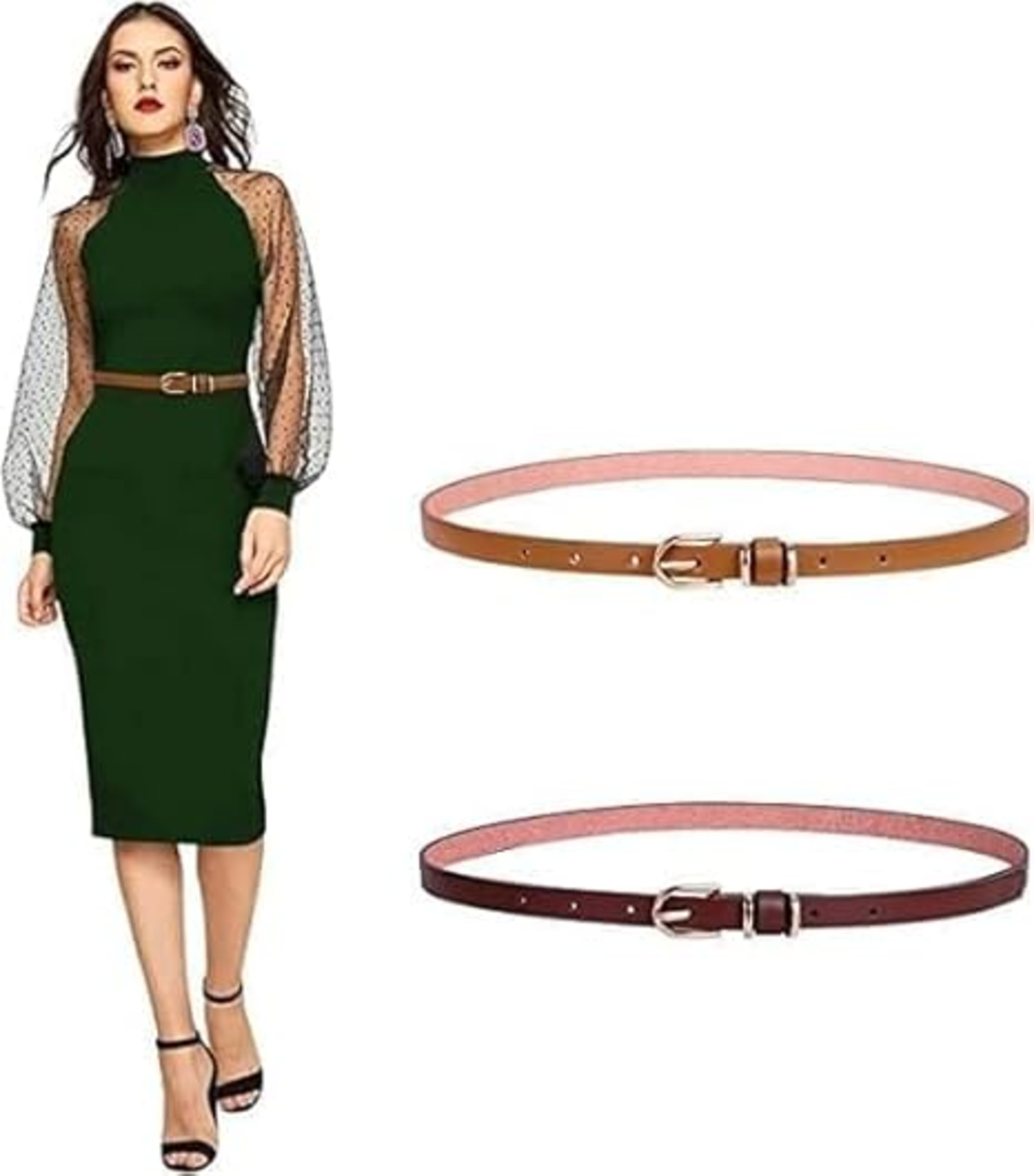 ashler Women Casual, Evening, Formal, Party Maroon, Brown Genuine Leather Belt-picture-13