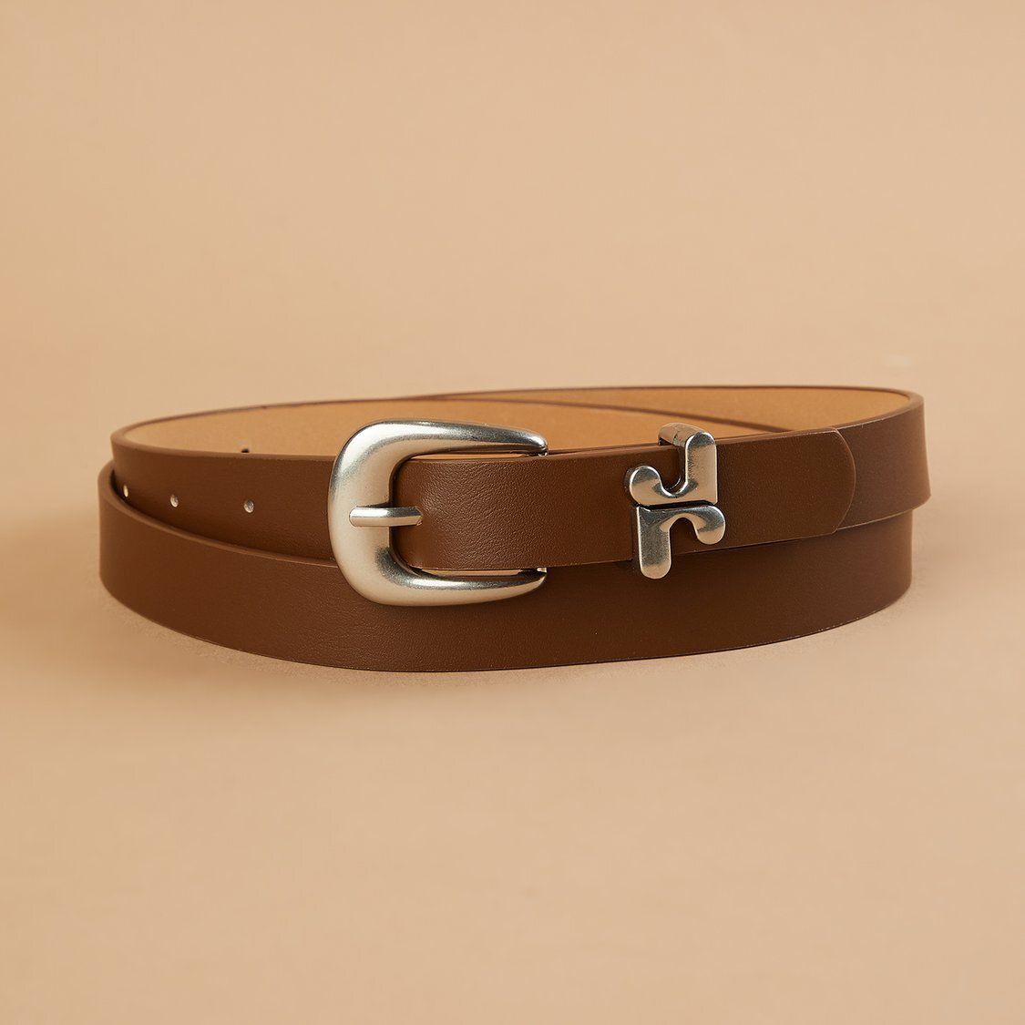 ginger by lifestyle Women Casual Brown Genuine Leather Belt-picture-14