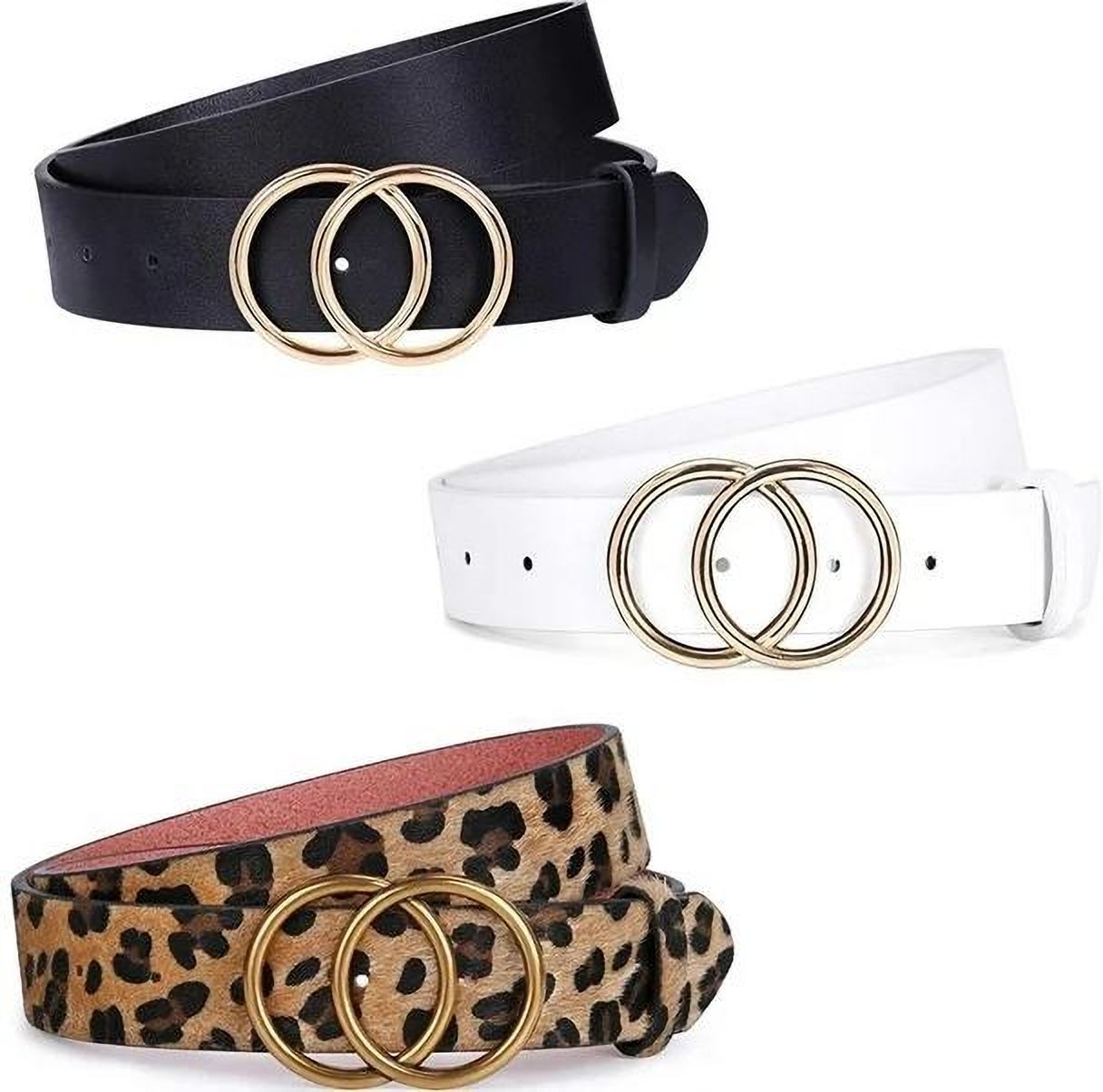 Women Evening Black, Multicolor, White Texas Leatherite, Genuine Leather Belt-image-14