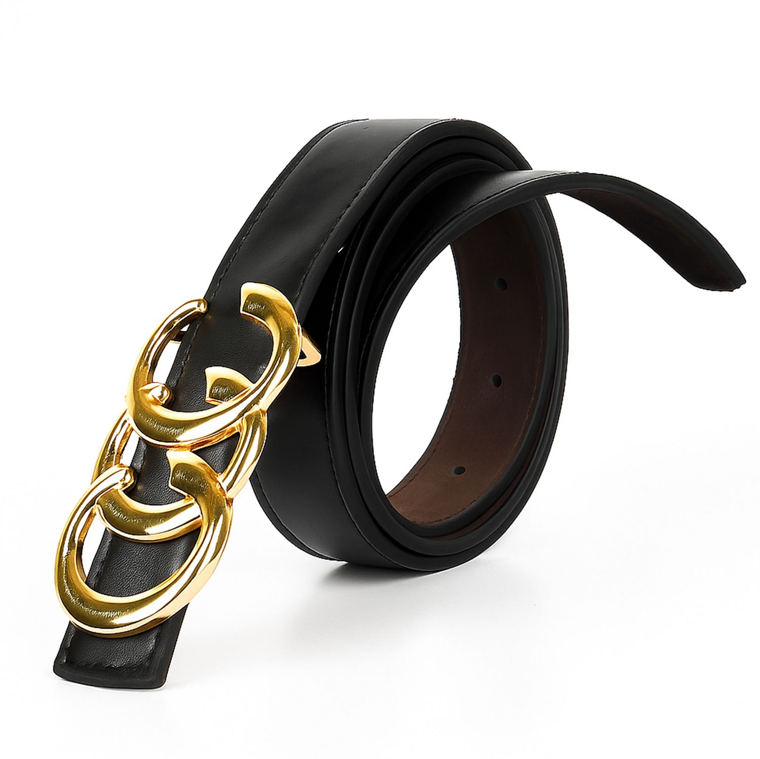 Women Casual Black Artificial Leather Belt-image-33