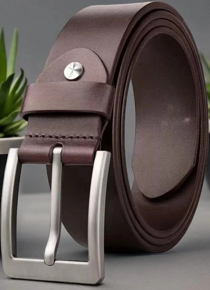 Men Formal, Casual, Evening, Party Brown Genuine Leather Belt