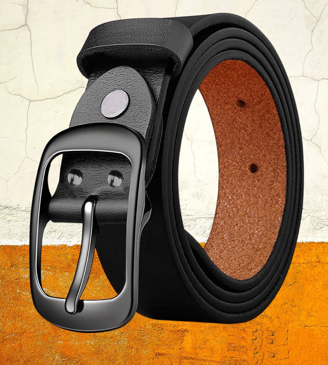 Men Formal, Casual, Evening, Party Black Artificial Leather Belt-image-48