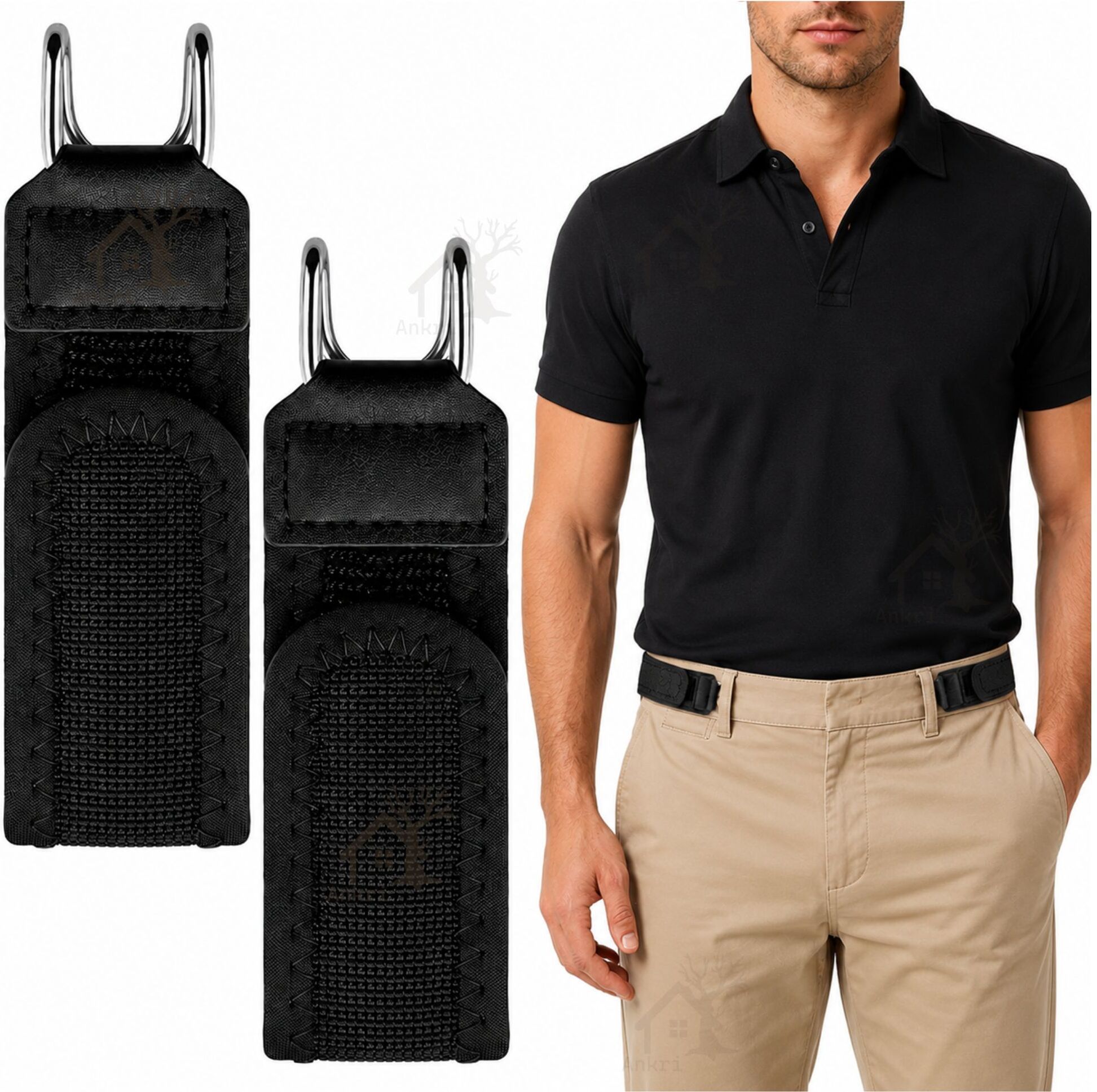 ankri Men & Women Casual, Evening, Formal, Party Black Artificial Leather Belt-picture-19