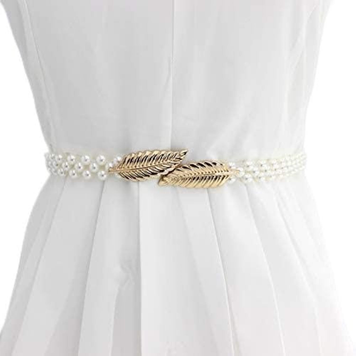 Women Casual White Metal Belt