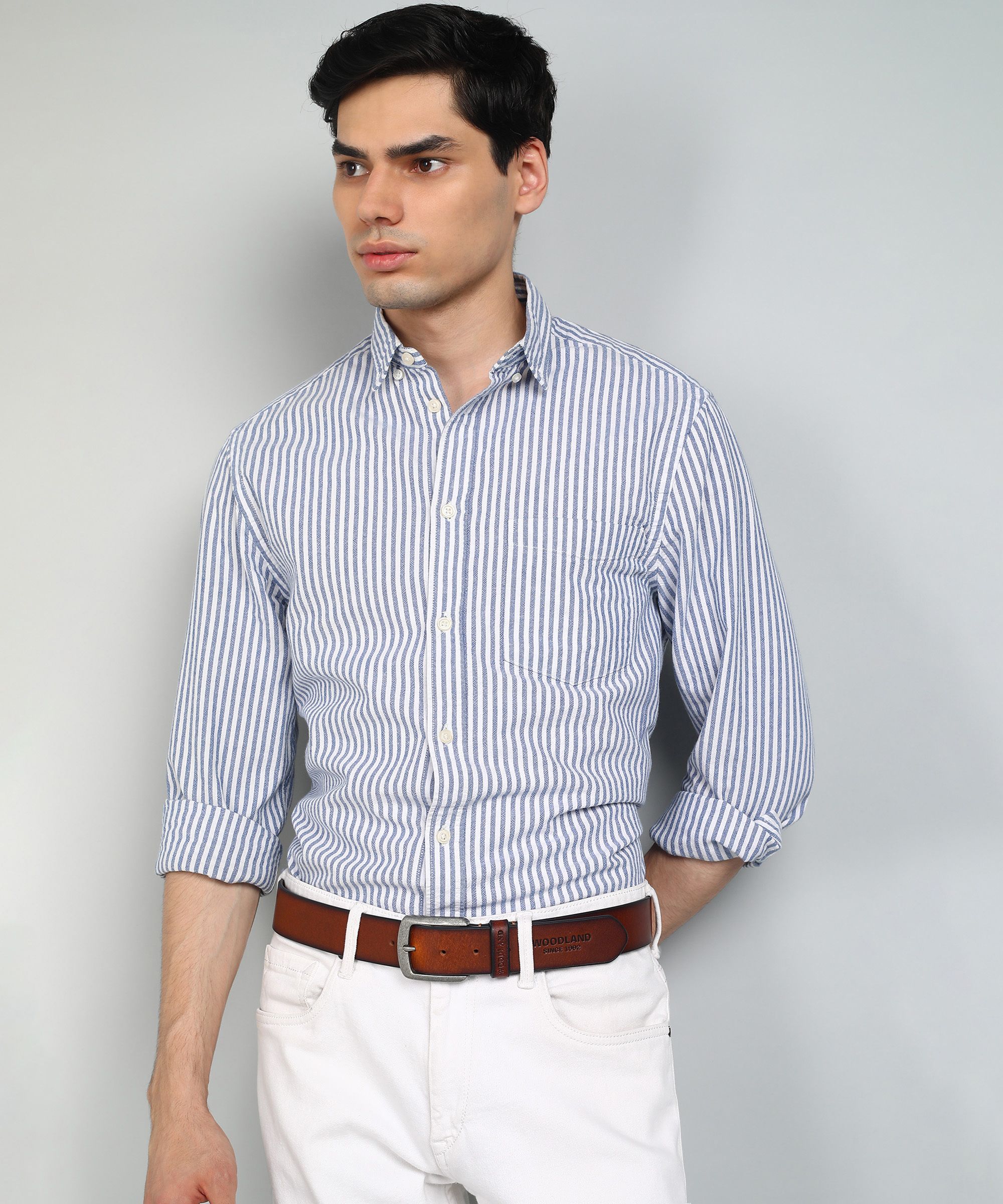 woodland Men Brown Genuine Leather Belt-picture-17