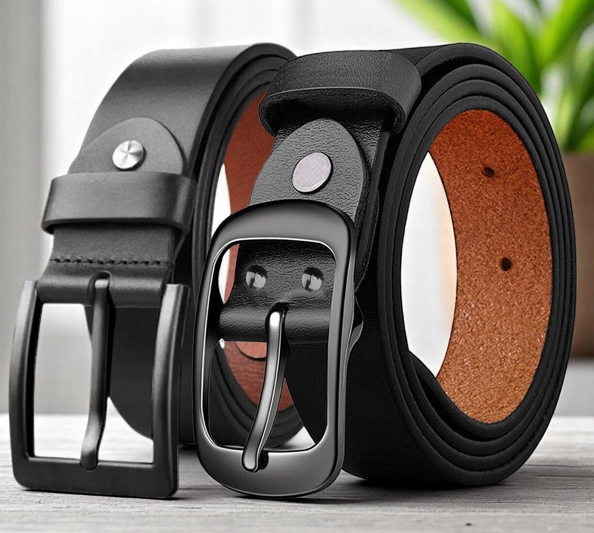 roversole Men Formal Black Genuine Leather Belt-picture-38