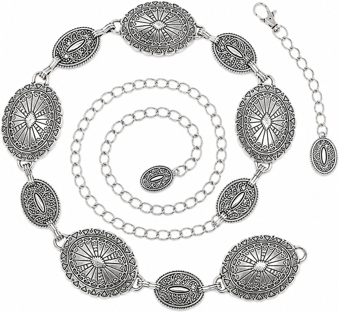 paritirth Women Party, Evening, Casual Silver Metal Belt-picture-21