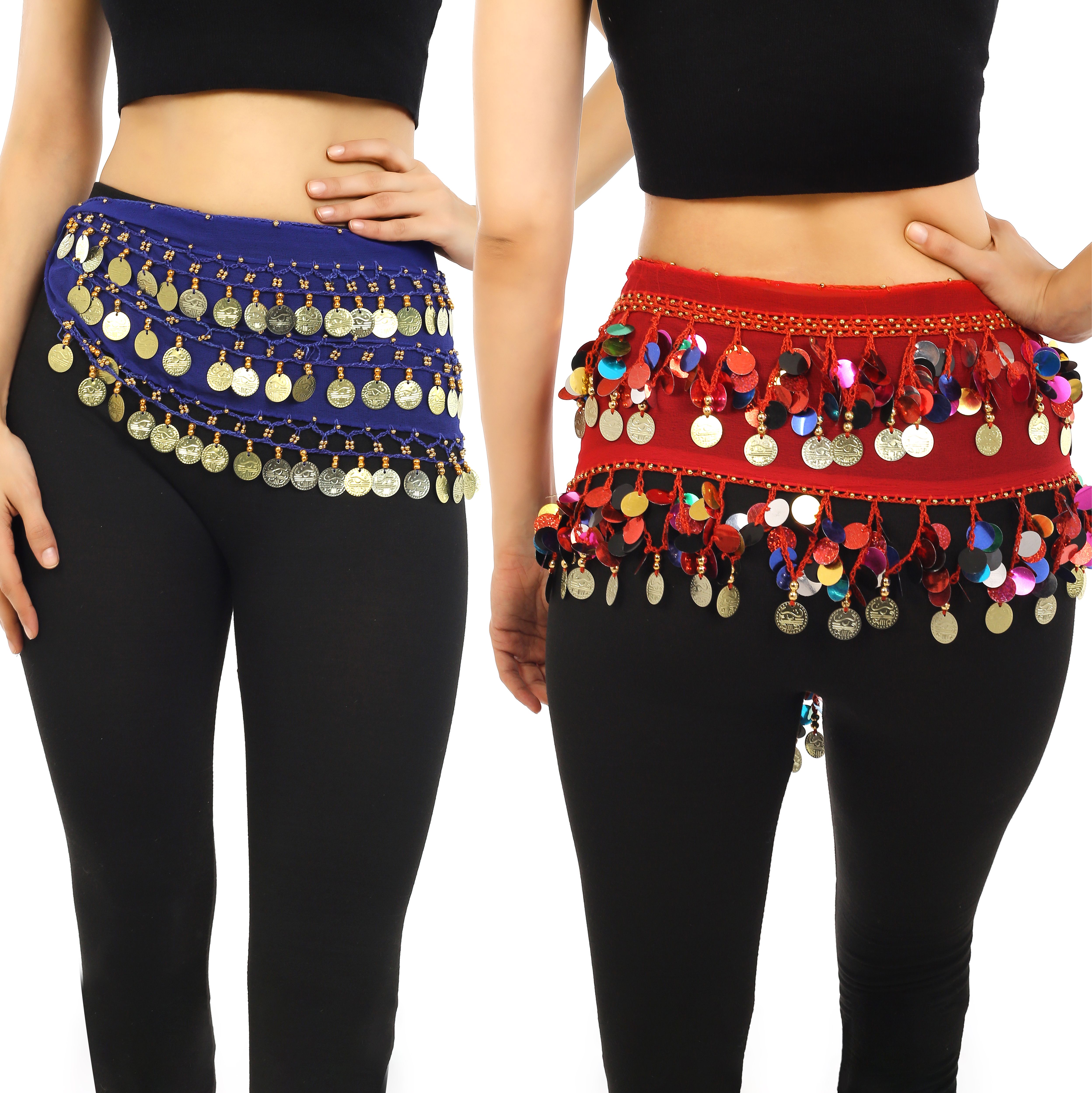 Women Casual Blue, Red Fabric Belt-image-6