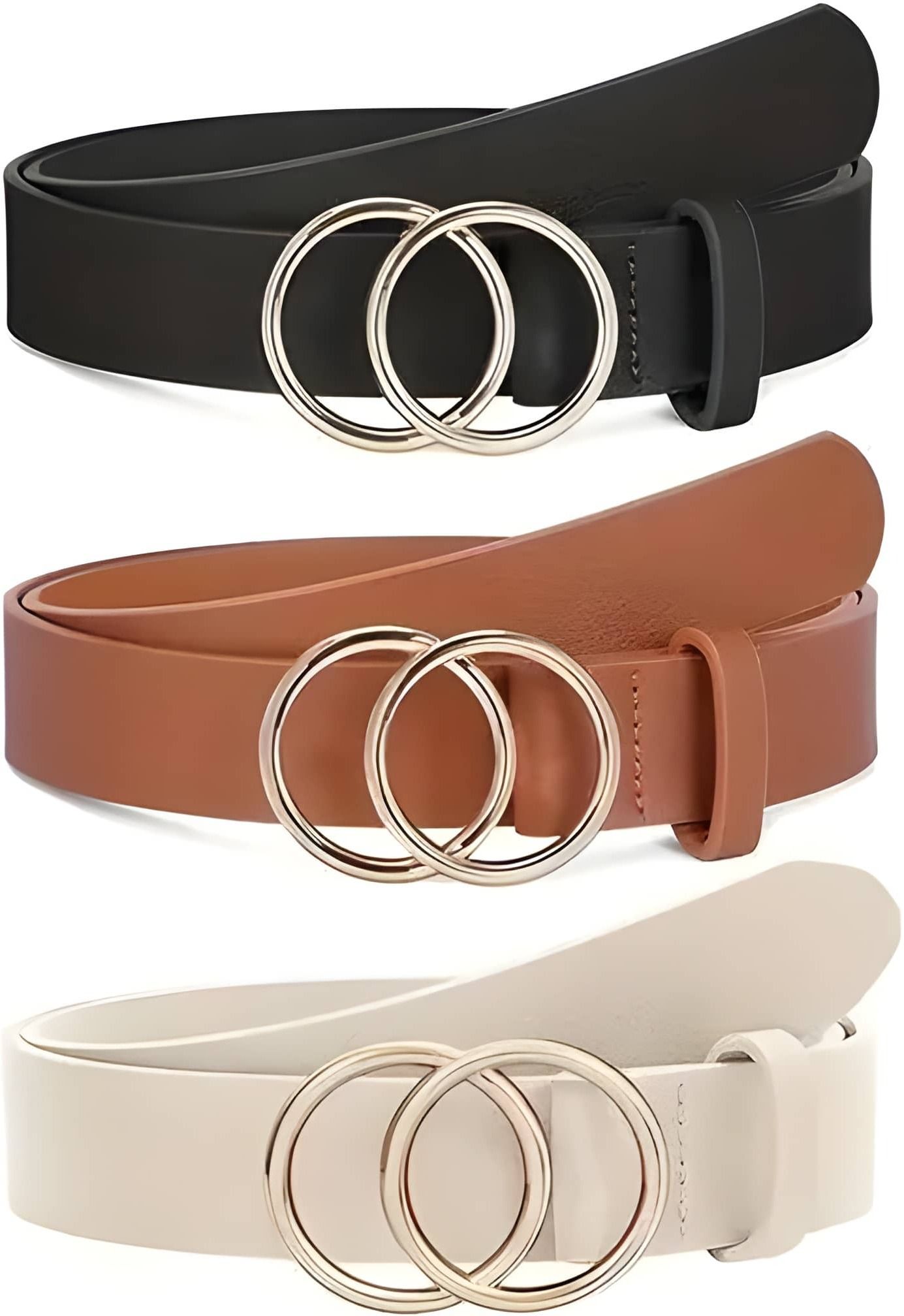 Women Casual, Formal Black, Tan, White Artificial Leather Belt-image-44