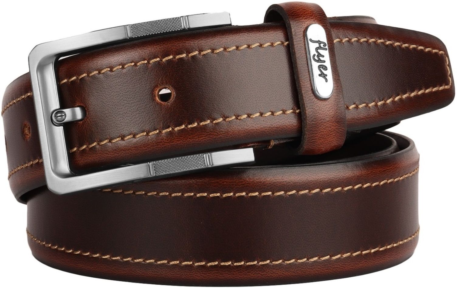 flyer Men Formal, Casual, Evening, Party Brown Genuine Leather Belt-picture-25