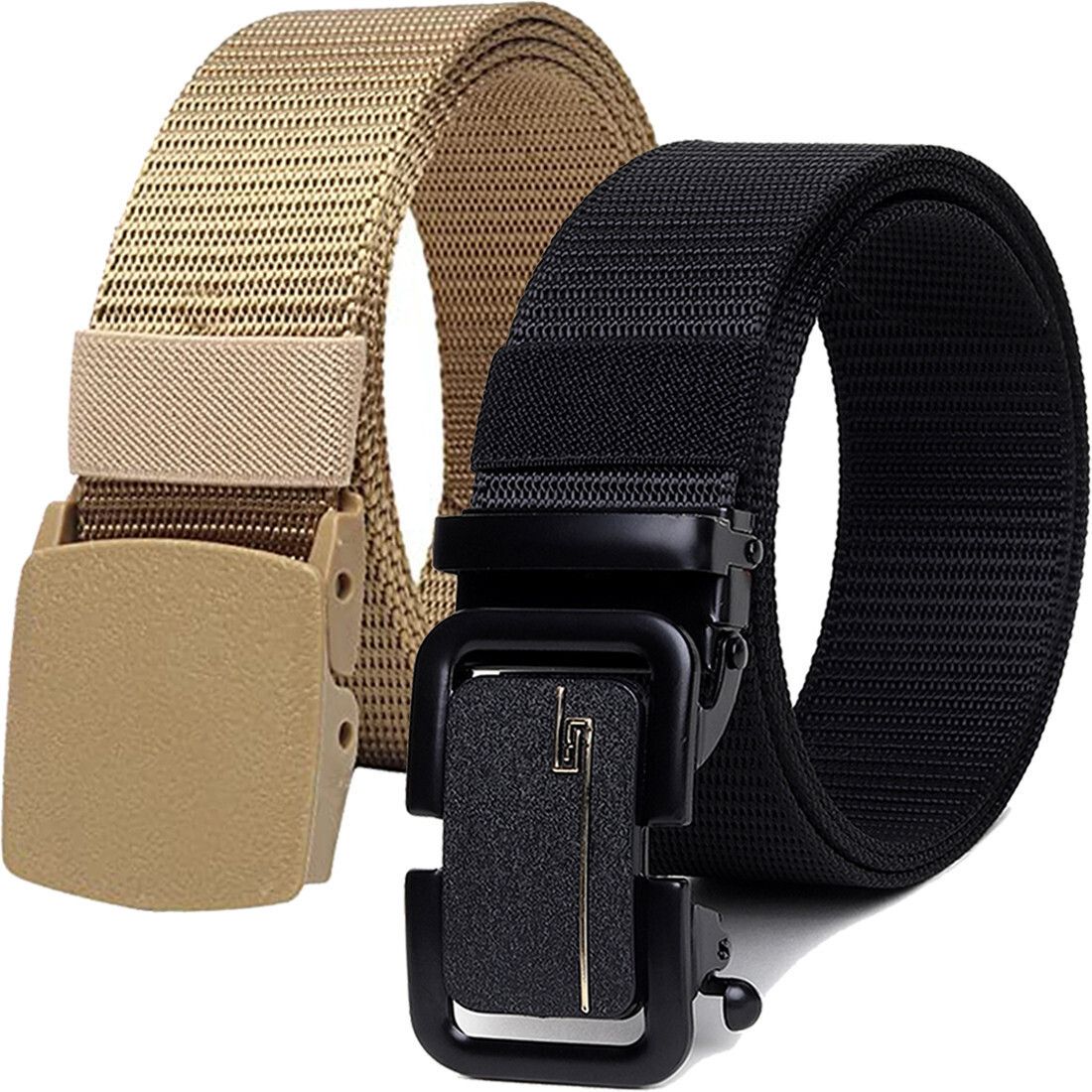 Men Casual, Formal, Evening, Party Black, Gold Nylon Belt-image-42