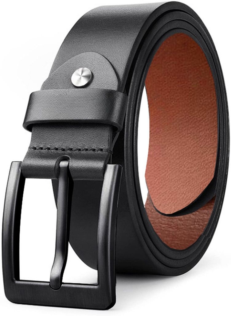 Men Formal, Casual, Evening, Party Black Genuine Leather Belt