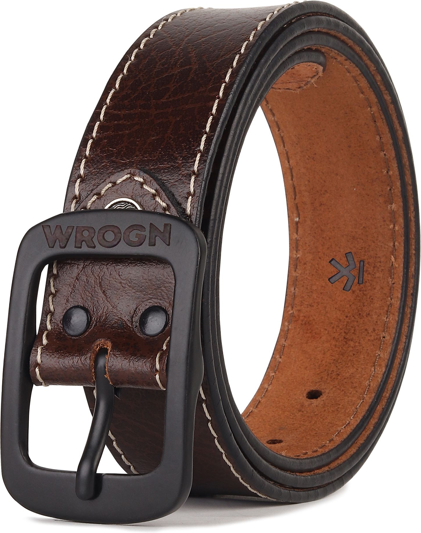 wrogn Men Formal, Casual, Evening, Party Brown Genuine Leather Reversible Belt-picture-11