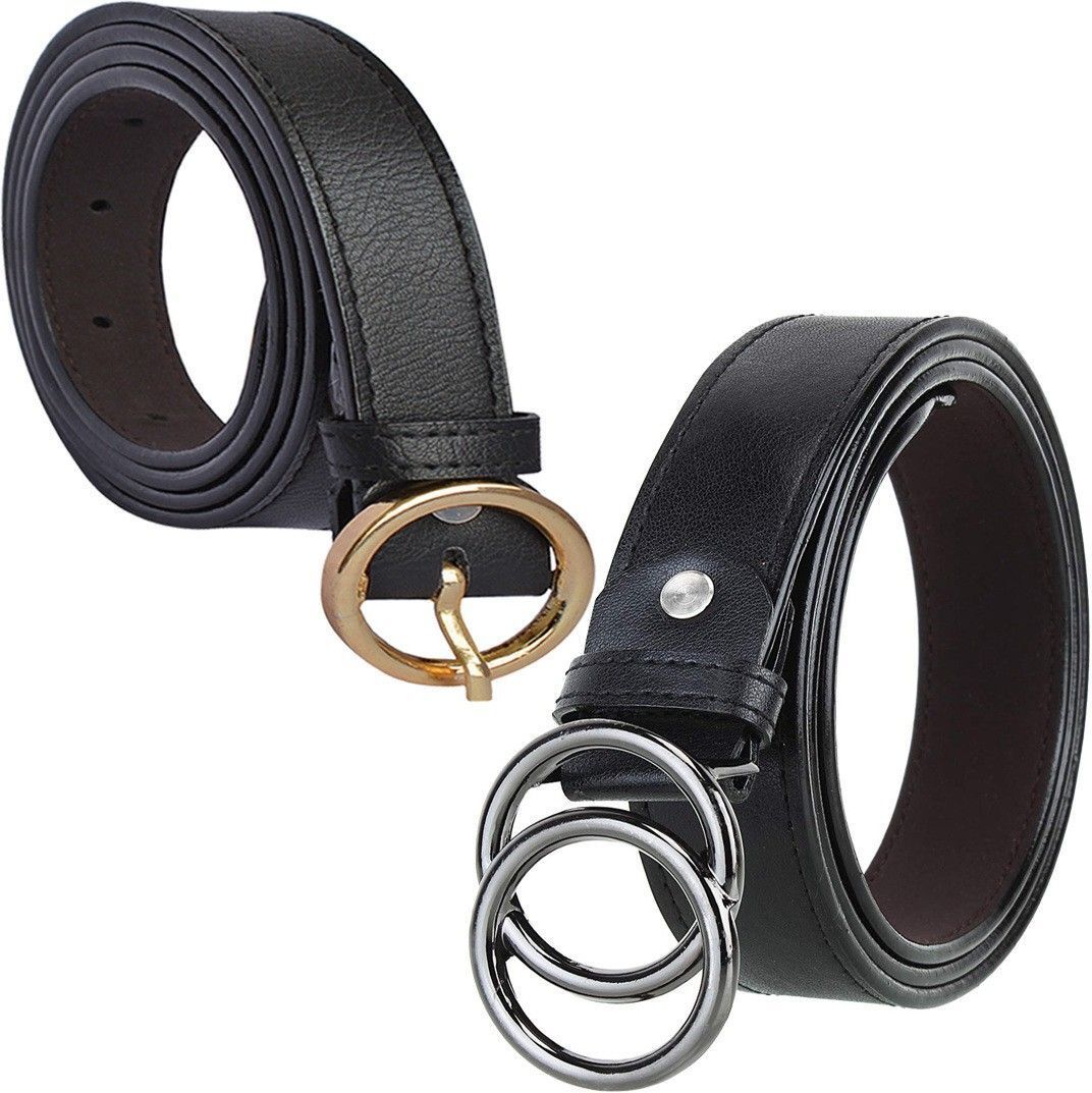 Women Formal Black Synthetic Belt-image-4