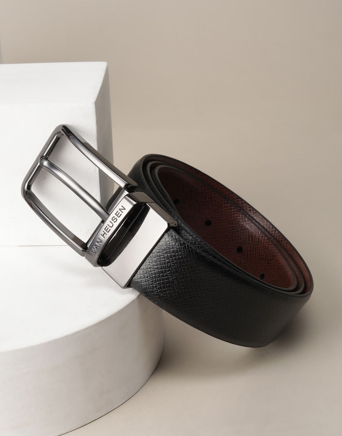 van heusen Men Black Genuine Leather Belt-picture-12