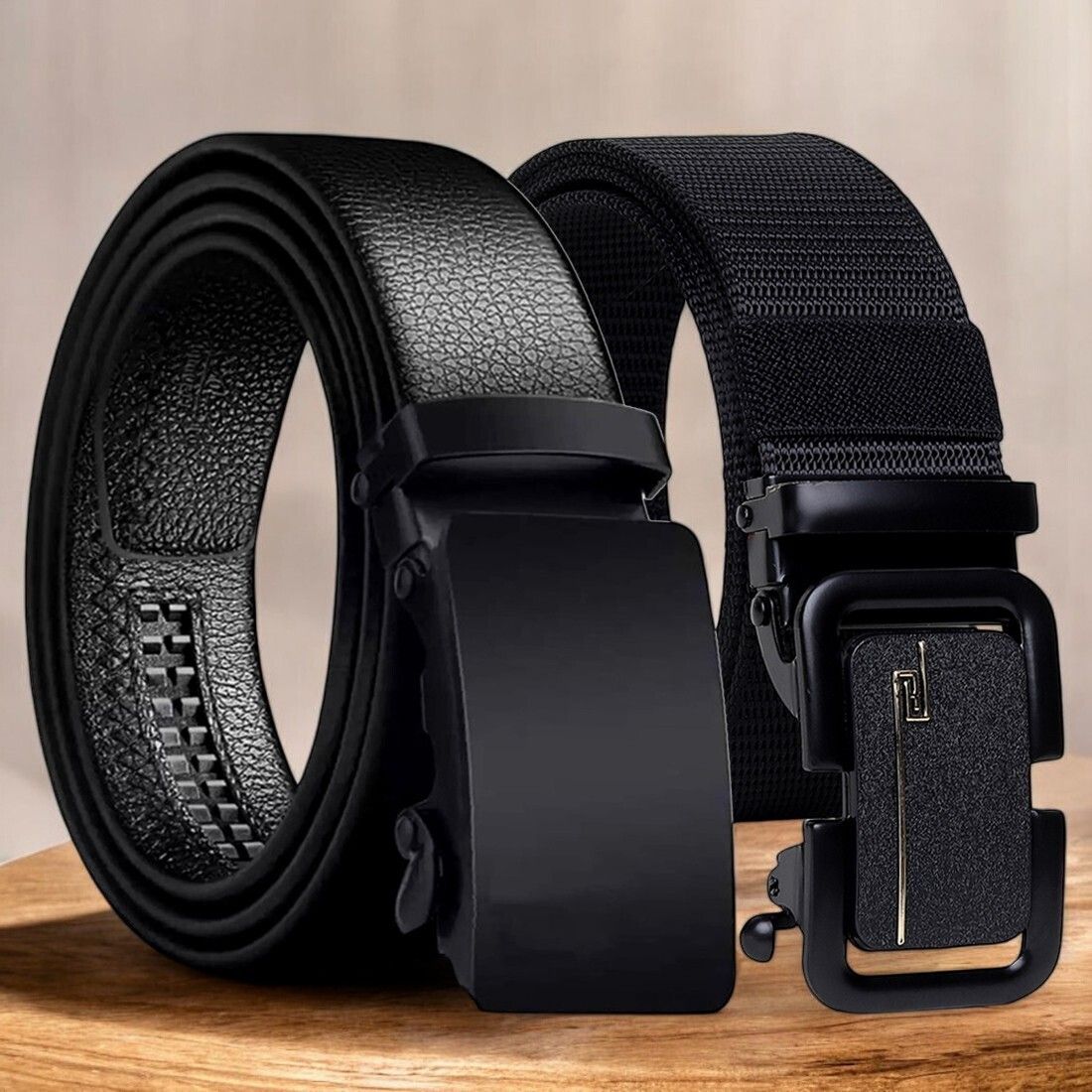 Men Casual, Evening, Formal, Party Black Artificial Leather, Nylon Belt