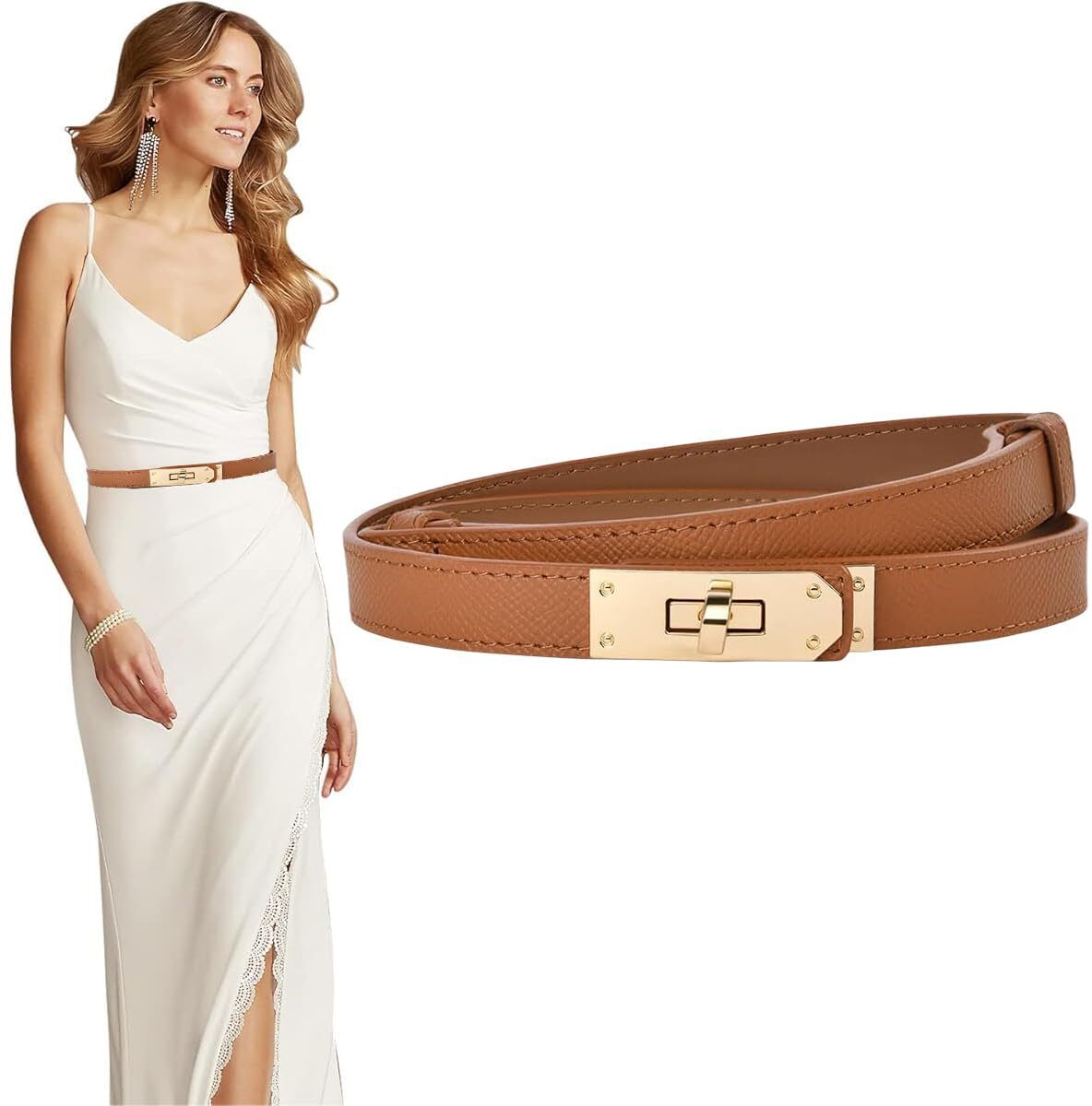 serplex Women Casual Brown Artificial Leather Belt-picture-13