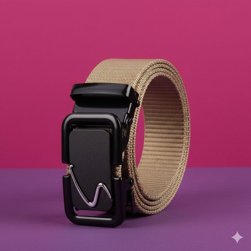 Men & Women Casual Beige Nylon Belt