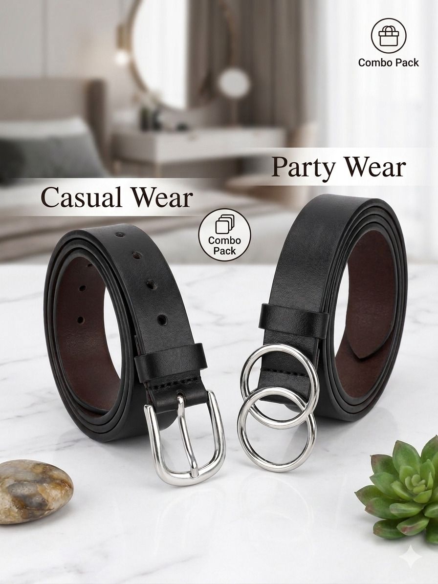 trade4trend Women Casual, Party Black Artificial Leather Belt-picture-28
