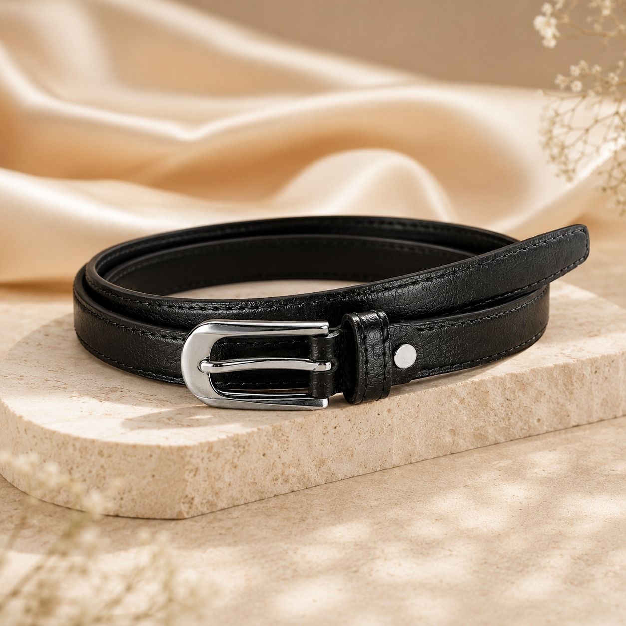 Men & Women Casual, Formal, Party Black Artificial Leather Belt-image-31