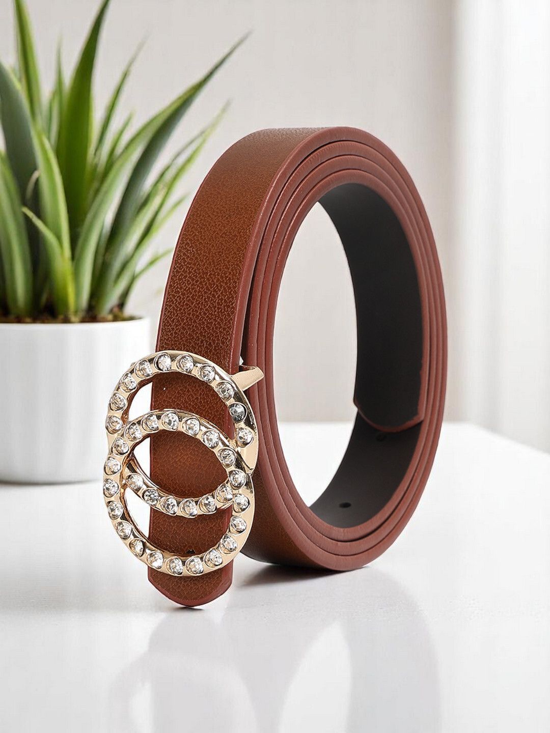 crusset Women Formal Tan Synthetic Belt-picture-38