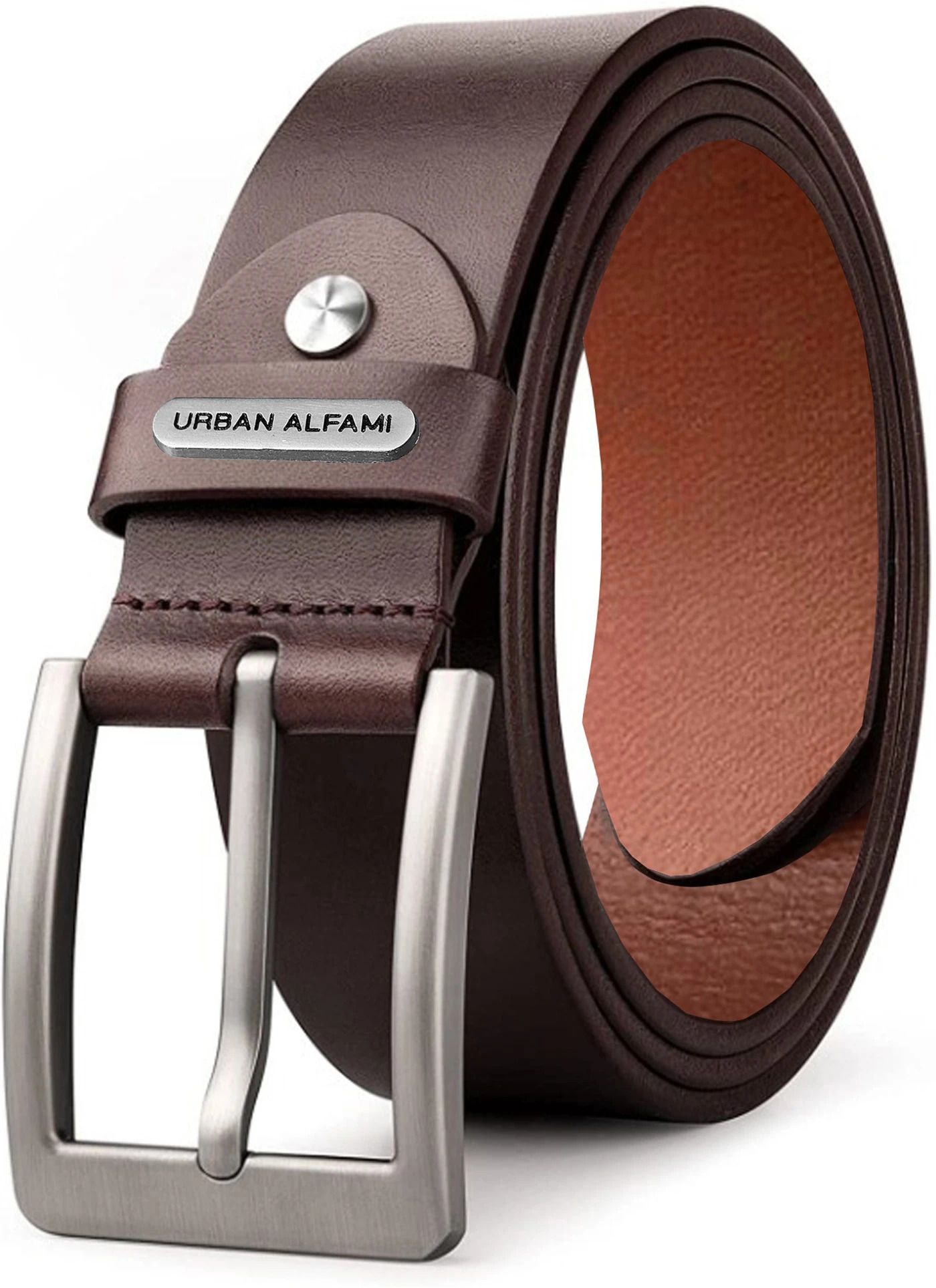 urban alfami Men Formal, Casual, Evening, Party Brown Genuine Leather Belt-picture-11
