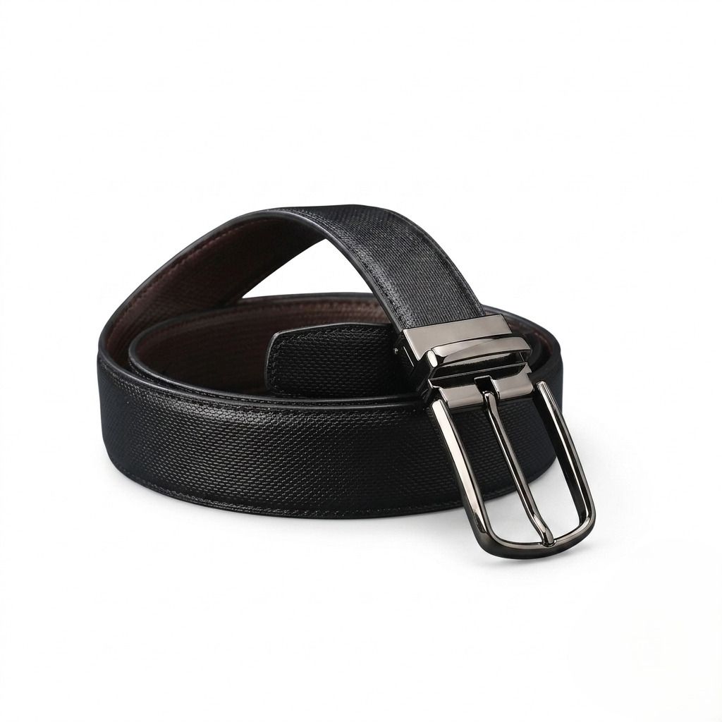 senterprises Men Casual, Formal, Party, Evening Black Artificial Leather Reversible Belt-picture-1